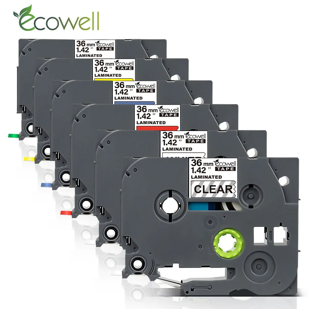 Ecowell 36mm Spalvotų etikečių juosta suderinama 261 161 461 561 661 761 Spausdintuvo Juostelės, etiketės maker 2