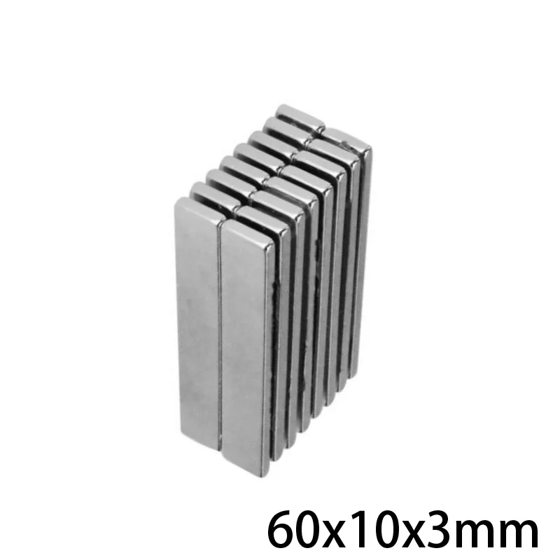 2~30PCS 60x10x3 Quadrate lapas Magnetas 60mm*10mm Galingas Juostelės Magnetai 60x10x3mm Stiprūs Neodimio Magnetai 60*10*3 Blokuoti magnetas 1