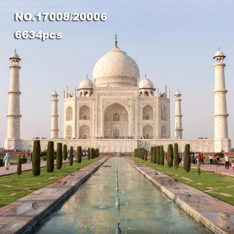 Festivalio dovana 17008 20006 6634Pcs Pasaulyje Garsaus Architektūros Taj Mahal modelių Kūrimo Blokus, Plytas Švietimo Žaislai Vaikams 0