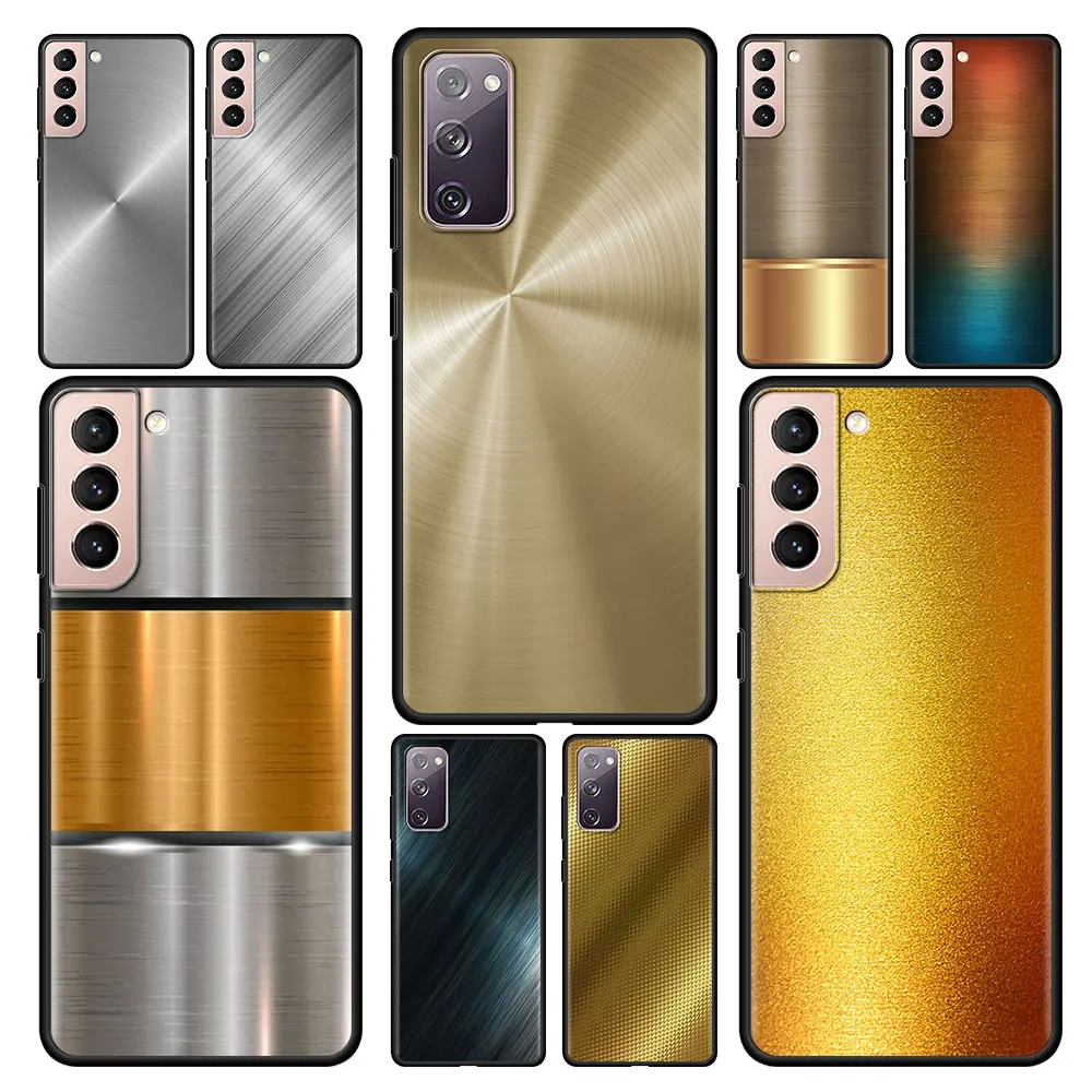 Tamsaus Šlifuoto Metalo Tekstūros mobiliojo Telefono dėklas Samsung Galaxy S20 S21 FE 20 Pastaba Ultra S10 Lite S9 Plus S8 S10e Padengti Coque 4