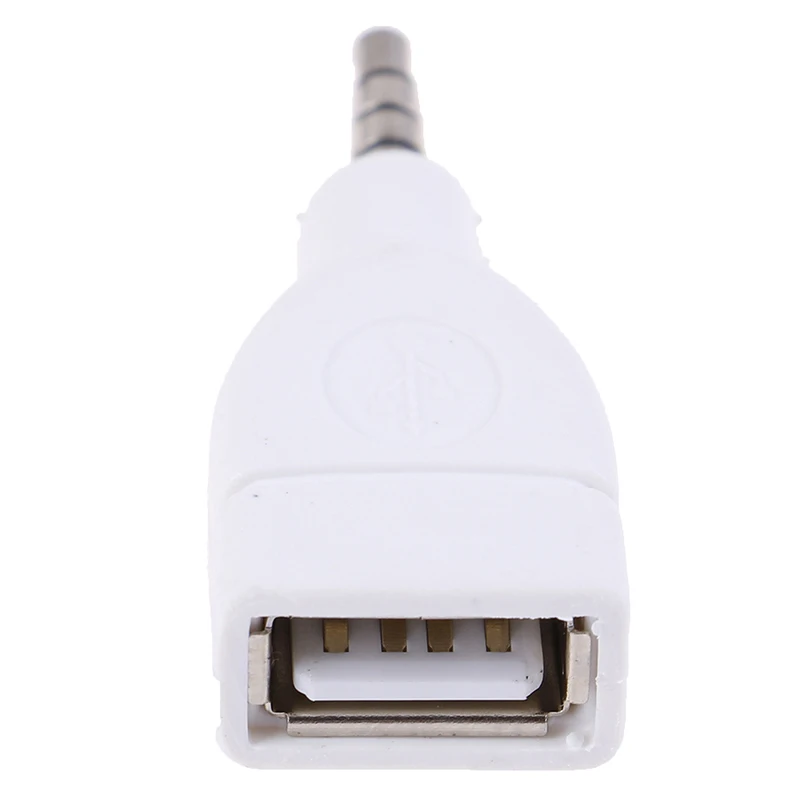 Konverteris Adapteris USB 2.0 Moterų 3,5 mm Male AUX Audio Automobilių Kištukas Jack White 3