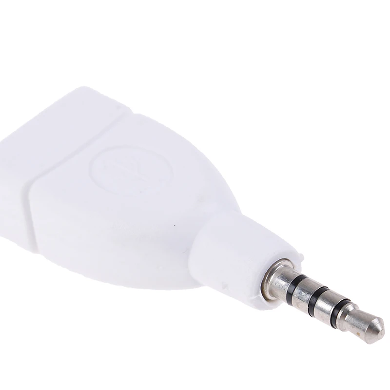 Konverteris Adapteris USB 2.0 Moterų 3,5 mm Male AUX Audio Automobilių Kištukas Jack White 4