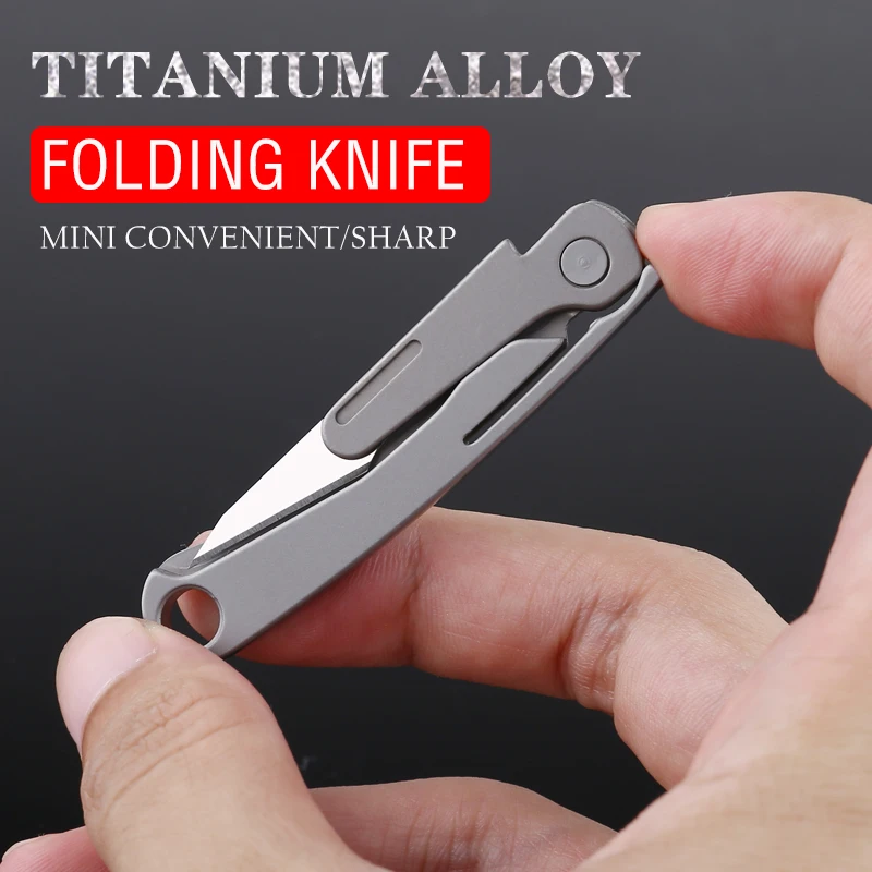 Titano lydinio sulankstomas peilis, mini peilis multi-funkcija įrankį peilį lauko taktinių savigynos peilis 0