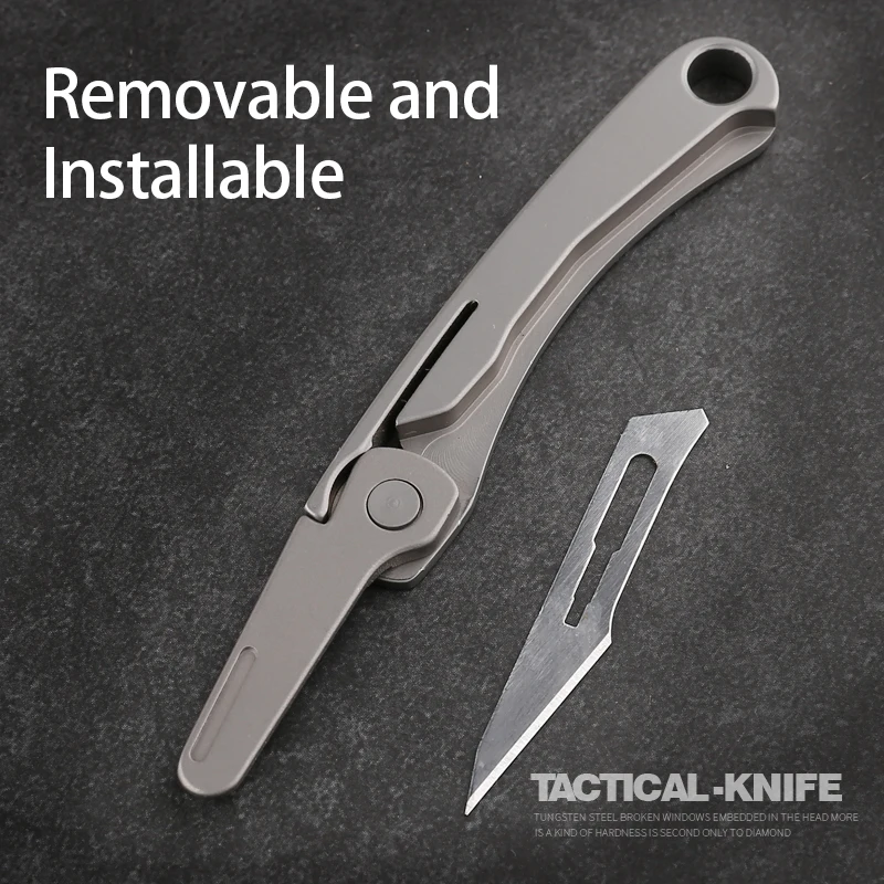 Titano lydinio sulankstomas peilis, mini peilis multi-funkcija įrankį peilį lauko taktinių savigynos peilis 5