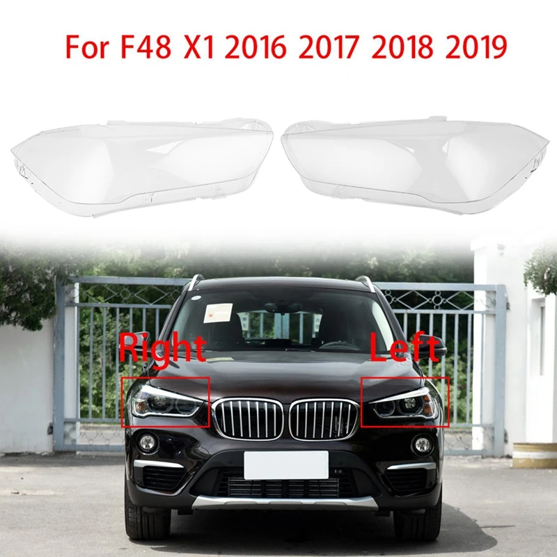 2vnt skirti-BMW F48 X1 2016 2017 2018 2019 Automobilių Žibintų Padengti skaidraus Lęšio Galvos Šviesos Lempos, lempų gaubtų su Lukštais (Kairėje ir Dešinėje ) 5