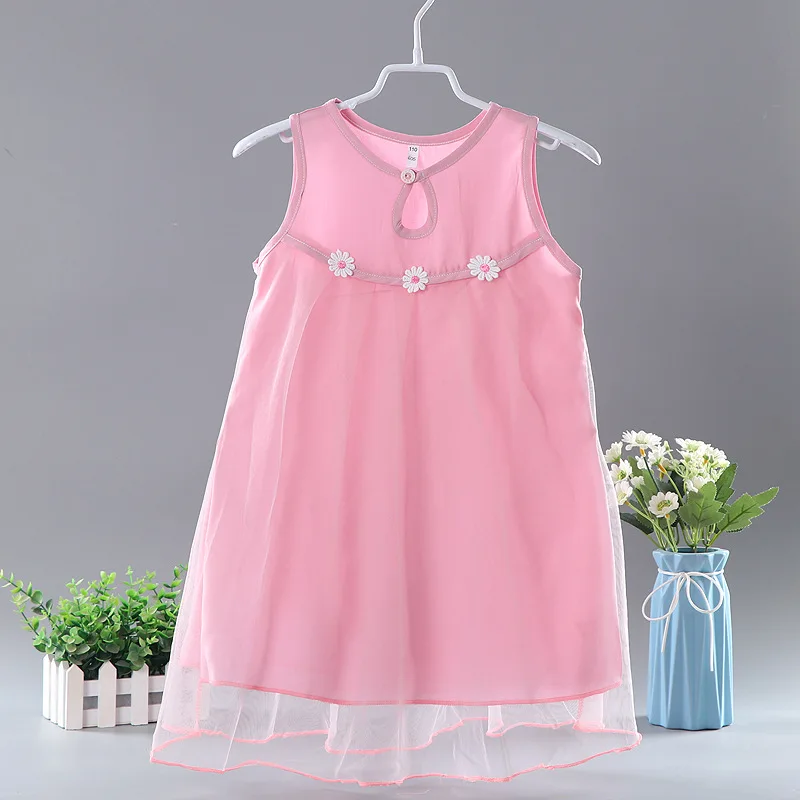 Vasarą Naujų 2021 Mergaičių Suknelės Vaikams, Kūdikių Mergaitės, Rankovių Akių Kratinys Gėlių Sluoksnių Suknelė Gėlių-line Suknelė Vasaros Suknelės 4
