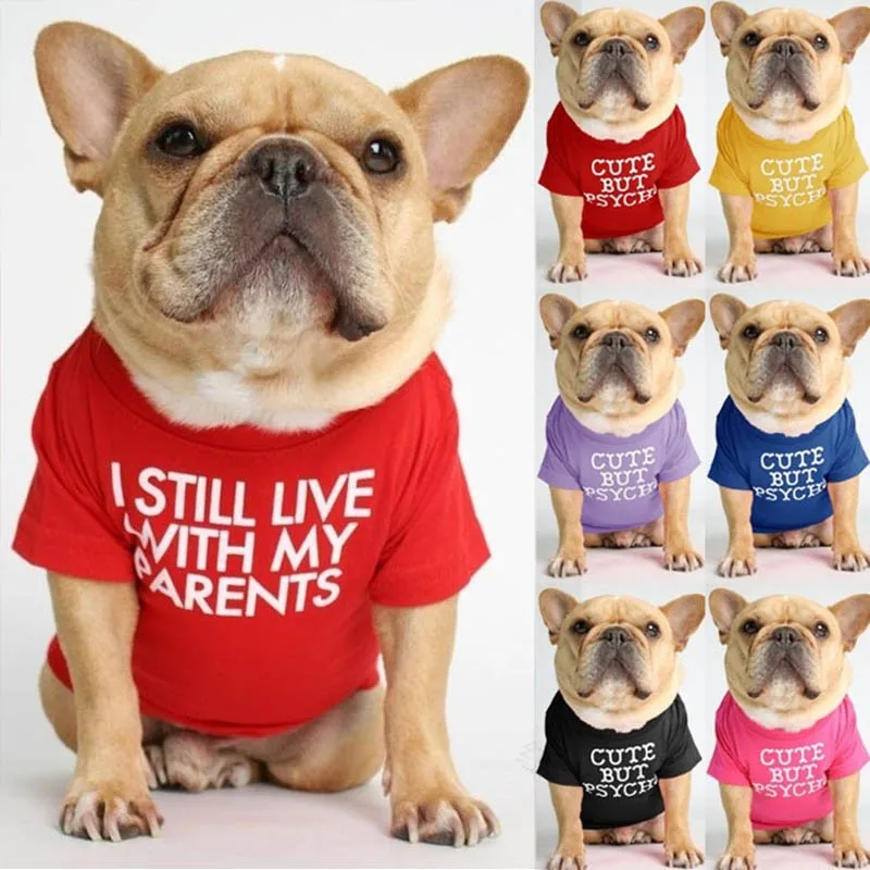 Šunelis T-shirt Vasaros Minkštas Laišką Šunų Drabužius prancūzų Buldogas Chihuahau Pet Drabužiai Suteikiama Šuniukas, Mažos ir Vidutinės Šunys Ropa 4