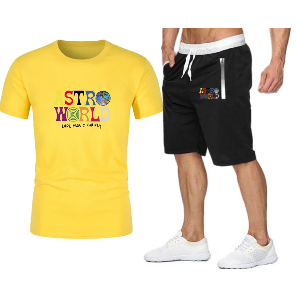 Prekės Astroworld Vyrų marškinėliai Paplūdimio Šortai Rinkiniai 2021 M. Vasarą, Sportiniai, Bėgiojimo Kelnės marškinėliai streetwear Harajuku Viršūnes Marškinėlius 4