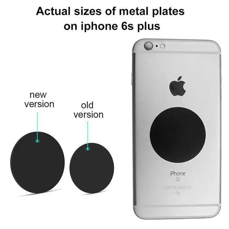 8 Vnt Magnetinės Metalo Plokštės Lipdukas Išmaniųjų Telefonų Matinė Juoda 4