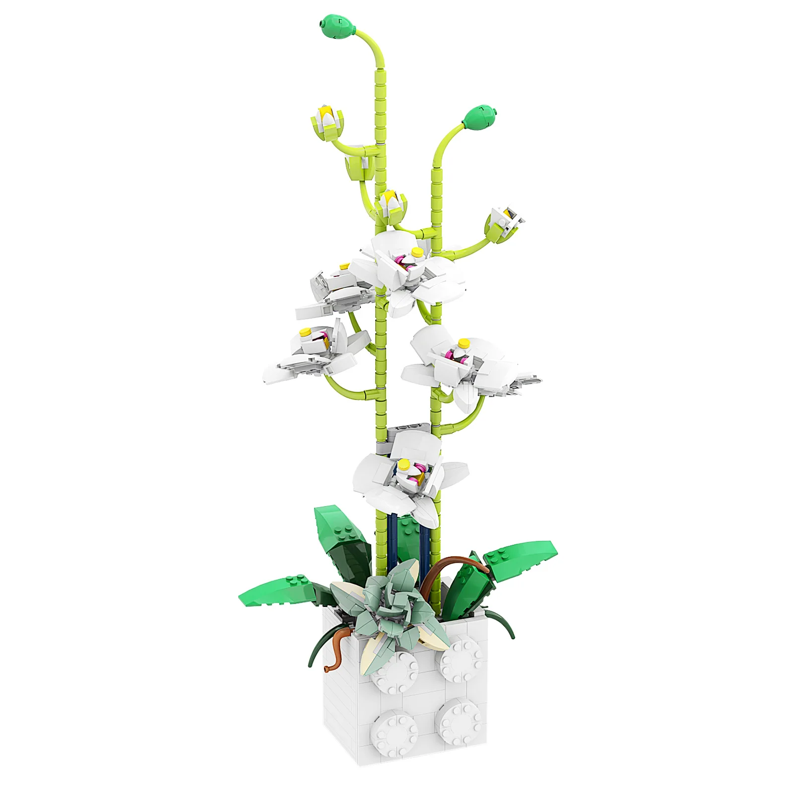 Retro Stiliaus Kinijos Augalams, Vazos, Vazoninių Gėlių, Žalios orchidėjų Žiedų Statybos Blokų, Plytų Priedai Modelio Vaikų Švietimo Žaislas 4