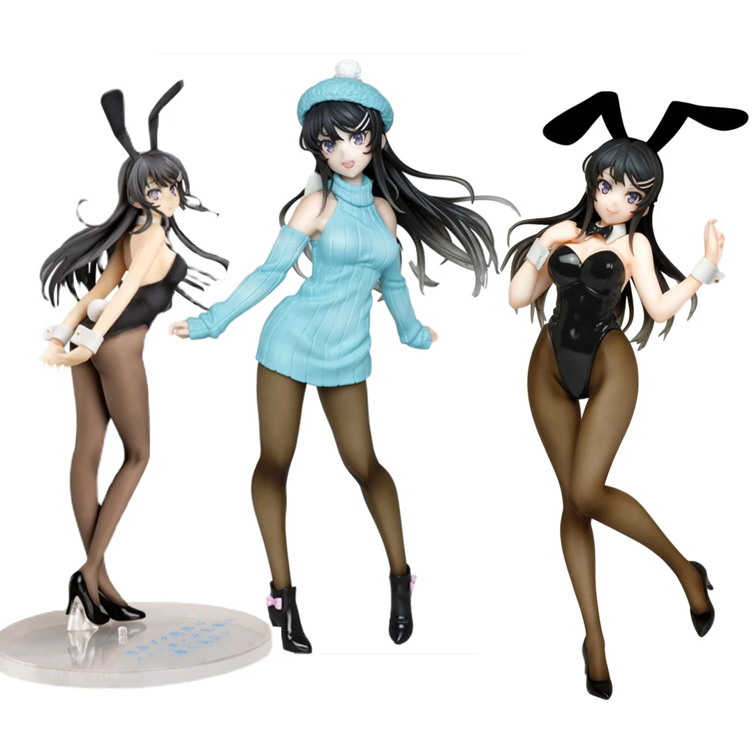 20cm Taito Japonijos Anime Aobuta Sakurajima Mai Bunny Mergina Ver Mai Senpai Anime PVC Veiksmų Skaičius, Žaislų Kolekcionuojamos Lėlės Modelio Dovana 1