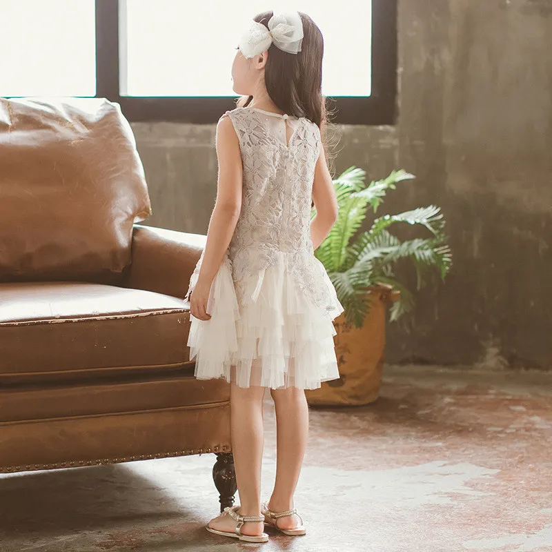 2021 Naujas Mergaičių Princesė Suknelės Elegantiškas, Gražus Suknelės Vaikams, Vaikams Mergina Crystal Nėrinių Sluoksnių Suknelė Šalies Šokių Suknelės 4