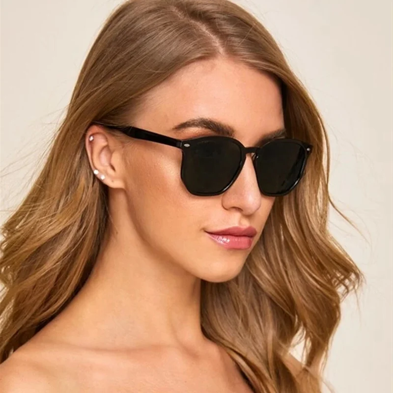 Atsitiktinis juodas kvadratas akiniai nuo saulės atspalvių Moterų PC rėmo UV 400 vairavimo vyriški akiniai Vintage mados rausvos spalvos, saulės akiniai, akiniai 3