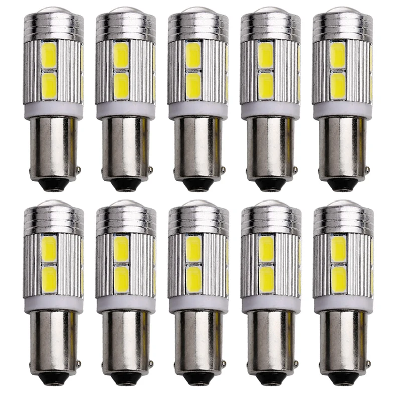 10VNT BA9S T4W T11 Canbus LED Lemputes, 5630 10 SMD Ne Klaida Interjero Skaitymo Lemputės Automobilių Stovėjimo Šviesos Licenciją Plokštelės Lemputės Balta 12V 4