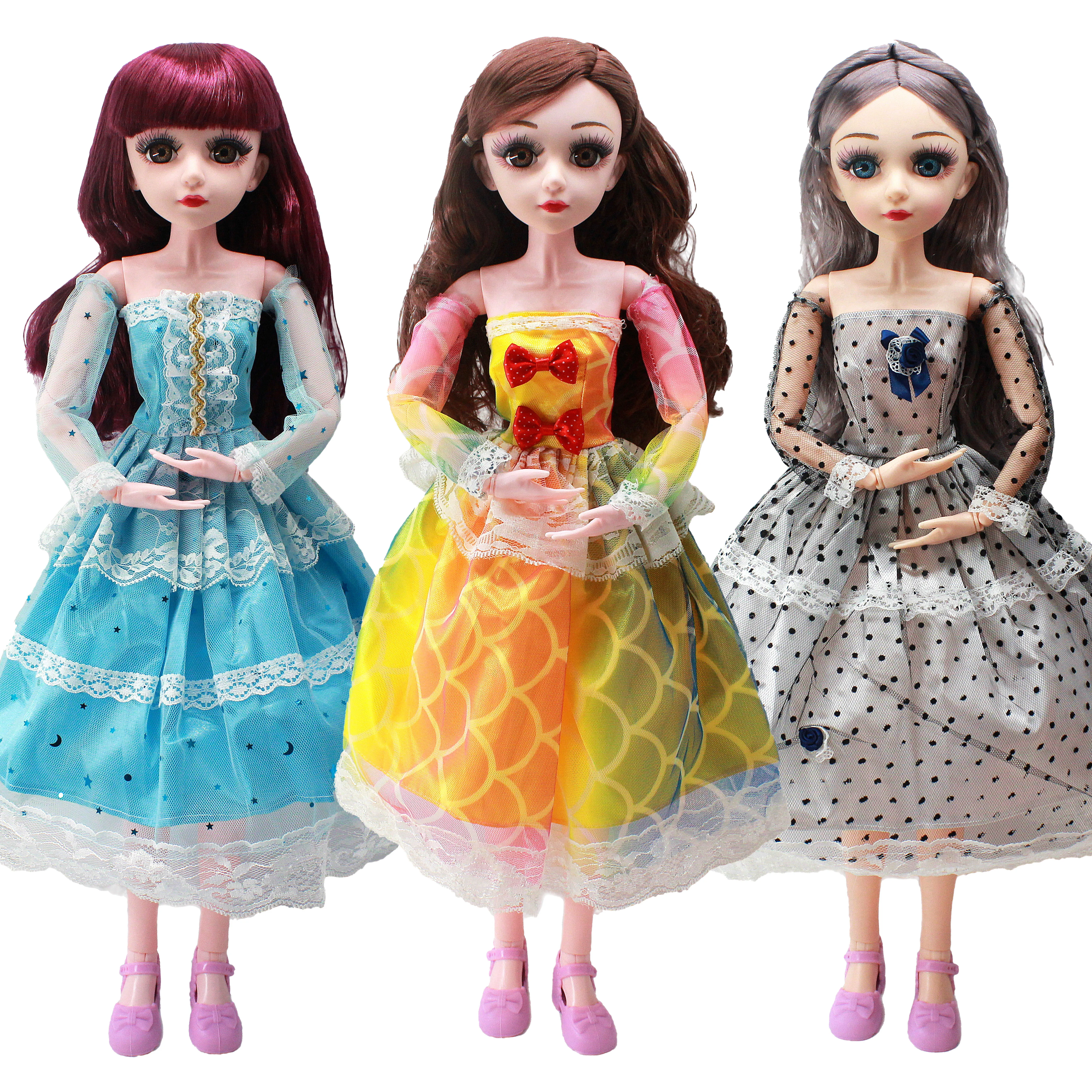 60cm BJD Doll su Mados Mergaitė Princesė Drabužių Priedai Kilnojamojo Sujungta 1/3 Lėlės Vestuvių Gown Dress Žaislai Mergaitėms Dovanų 2