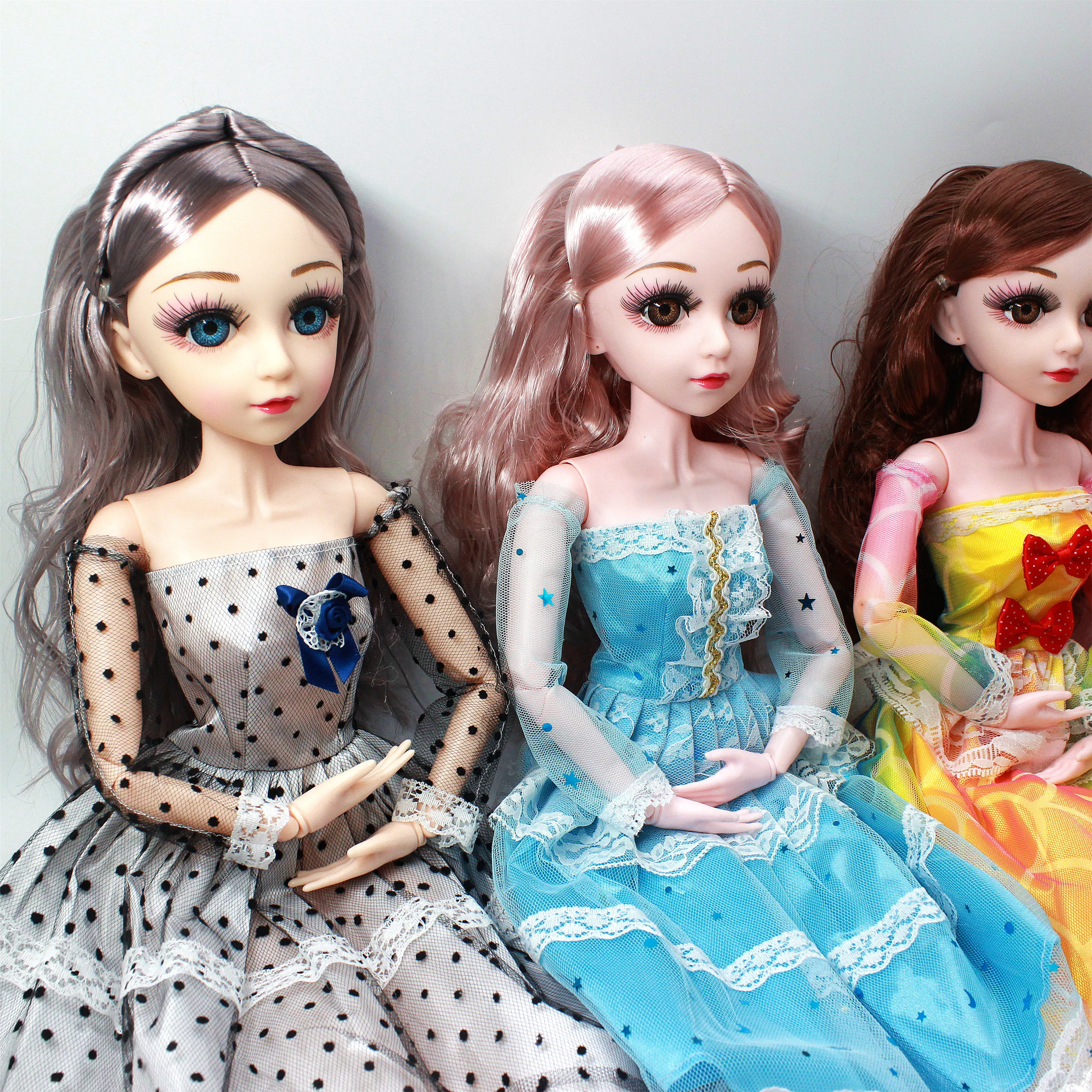 60cm BJD Doll su Mados Mergaitė Princesė Drabužių Priedai Kilnojamojo Sujungta 1/3 Lėlės Vestuvių Gown Dress Žaislai Mergaitėms Dovanų 5