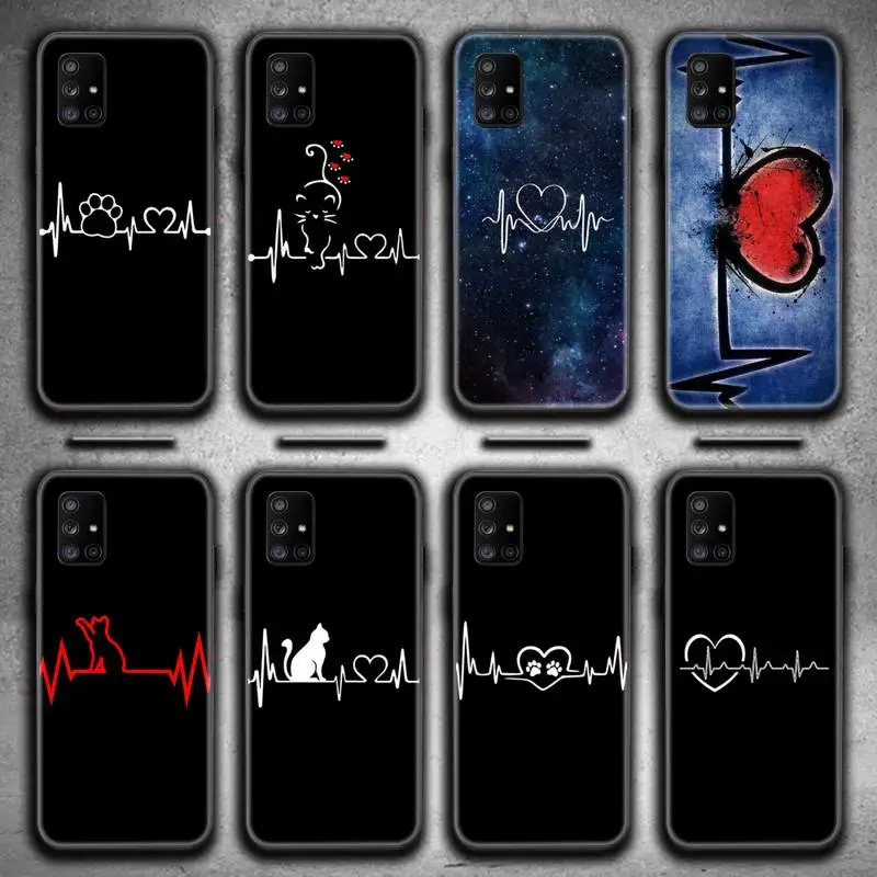 Katė Širdies Meilę, Telefono dėklas, Skirtas Samsung Galaxy A21S A01 A11 A31 A81 A10 A20E A30 A40 A50 A70 A80 A71 A51 4