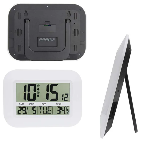 Praktinis Skaitmeninės Sieninis Laikrodis su baterijomis, Paprastas, Didelis LCD Žadintuvas Temperatūra Kalendoriaus Datos Dieną, Home Office 4