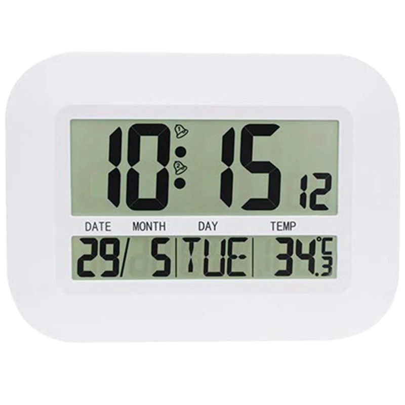 Praktinis Skaitmeninės Sieninis Laikrodis su baterijomis, Paprastas, Didelis LCD Žadintuvas Temperatūra Kalendoriaus Datos Dieną, Home Office 5