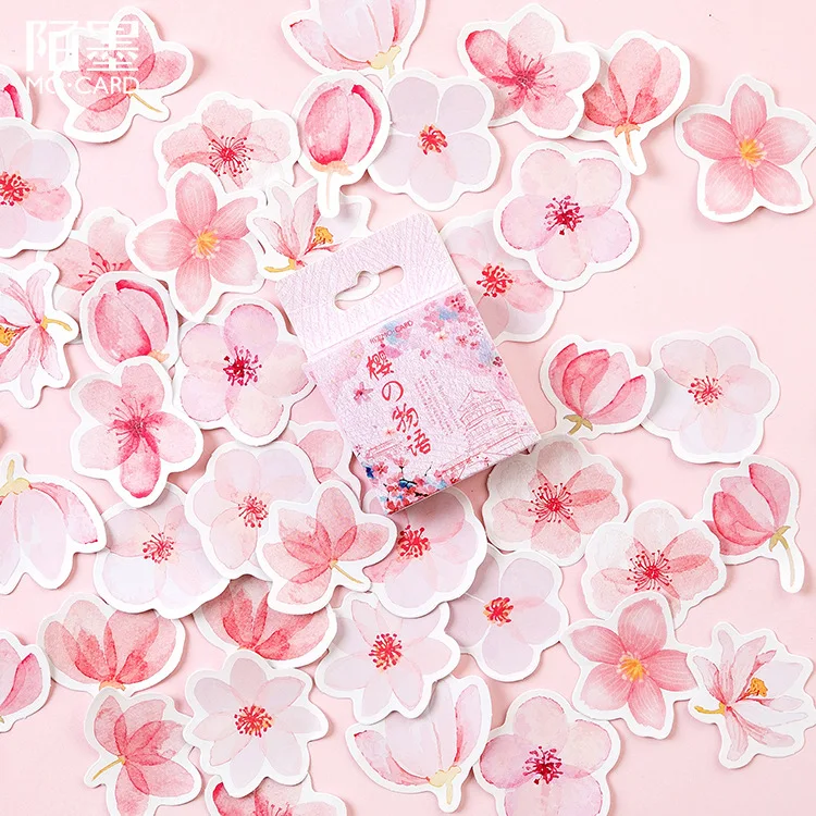 1 Dėžutė (45 vnt.), Rožinė Sakura Popieriaus, Dekoratyviniai Lipdukai Dienoraštis Kulka Lipdukas Apdaila 3