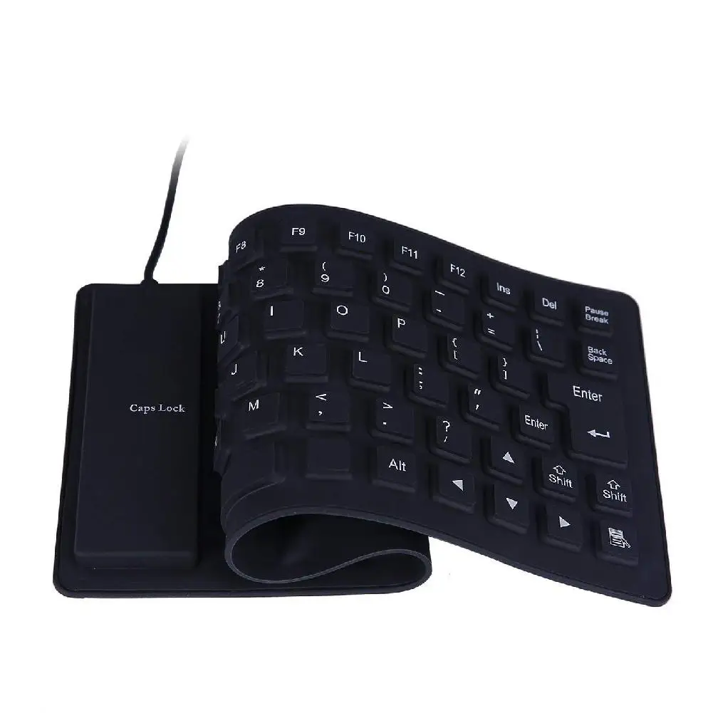 Nešiojamų Lanksti Silikoninė USB 2.0 klaviatūra 85 Klavišai, Sulankstomas Vandeniui atsparus Dulkėms USB Silent Keyboard Laptop Notebook 2