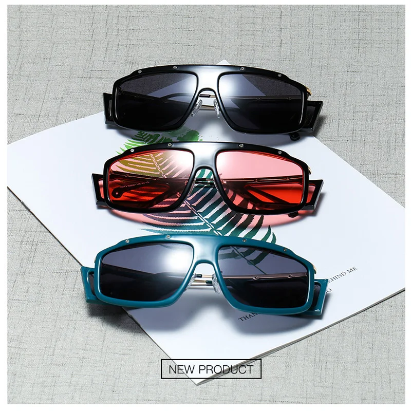 2020 cool mados vieno stiliaus steampunk kniedės moteriški akiniai nuo saulės ins populiarus dizainas, prekės ženklo akiniai nuo saulės UV oculos de sol masculino 0