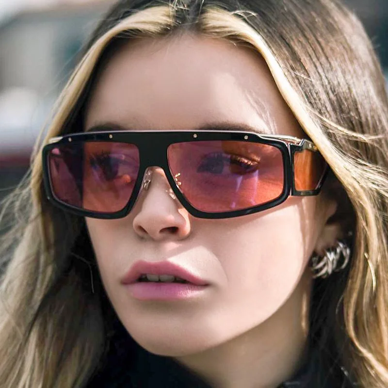 2020 cool mados vieno stiliaus steampunk kniedės moteriški akiniai nuo saulės ins populiarus dizainas, prekės ženklo akiniai nuo saulės UV oculos de sol masculino 3