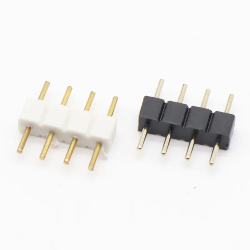 10vnt/lot 4 Pin RGB Jungties Adapteris pin adata vyriško tipo dvigubo 4pin,Skirtas RGB 5050 3528 LED Juosta 