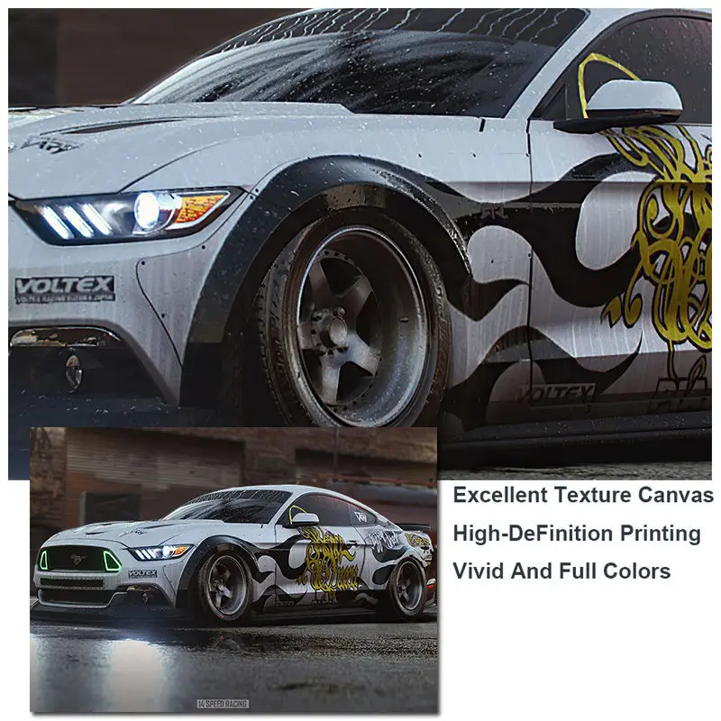 Ford Mustang GT Fastback Drobės Tapybos Plakatai ir Spausdina Namų Puošybai Sienos Meno Cuadros Gyvenimo Kambario, Miegamasis Neįrėminti 2