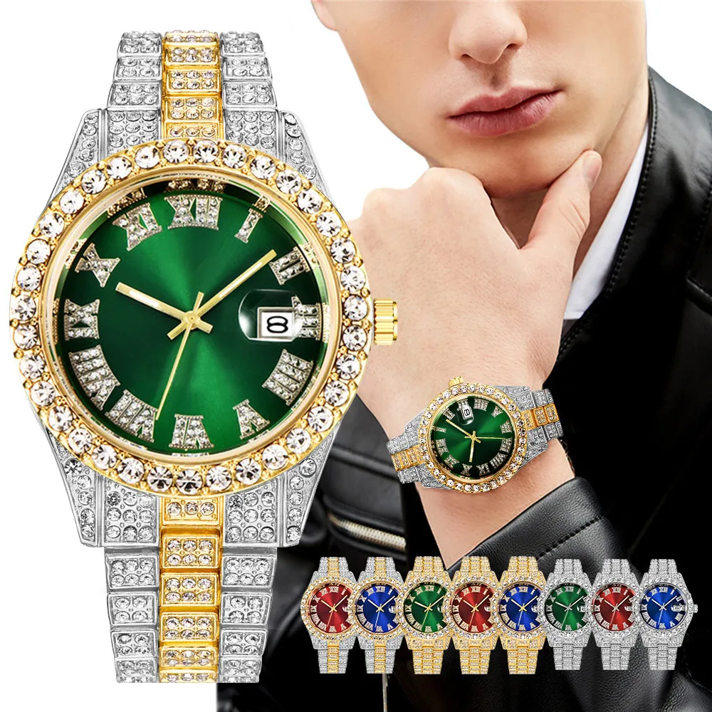 Naujas Top Brand Prabangių Laikrodžių Vyrams Diamond vyriški Žiūrėti Kalendorius Laikrodis Vyrų Verslo Kvarciniai Laikrodžiai Relogio Masculino 2