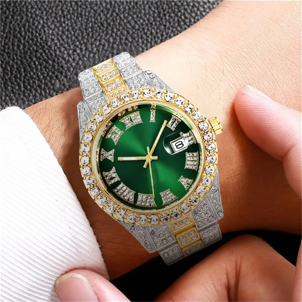 Naujas Top Brand Prabangių Laikrodžių Vyrams Diamond vyriški Žiūrėti Kalendorius Laikrodis Vyrų Verslo Kvarciniai Laikrodžiai Relogio Masculino 4