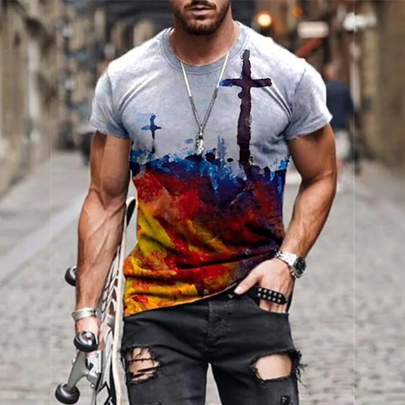 Cross Modelio Spausdinimo Pridėti Naujų Elementų, Gatvės Stiliaus 3dt Marškinėliai Gera kaina Vyrų Ir Moterų Universalaus Dydžio marškinėlius 2