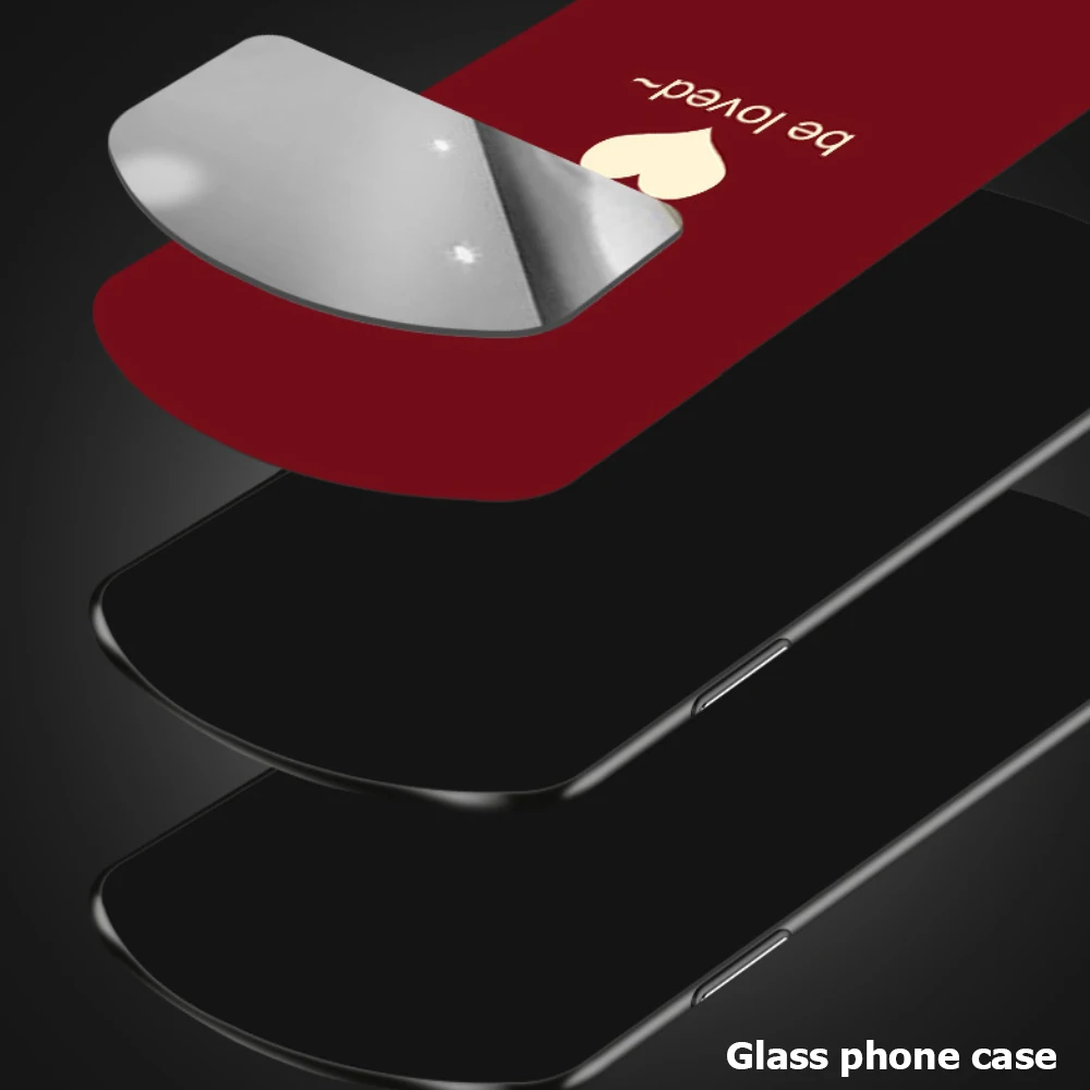 Prabanga Mielas Ovalo formos, Širdies formos, Grūdintas Stiklas Telefono dėklas Skirtas iPhone 12 11 Pro Max XSmax XR X SE 8 7 Plus SE Veidrodis Virvelę Dangtis 2