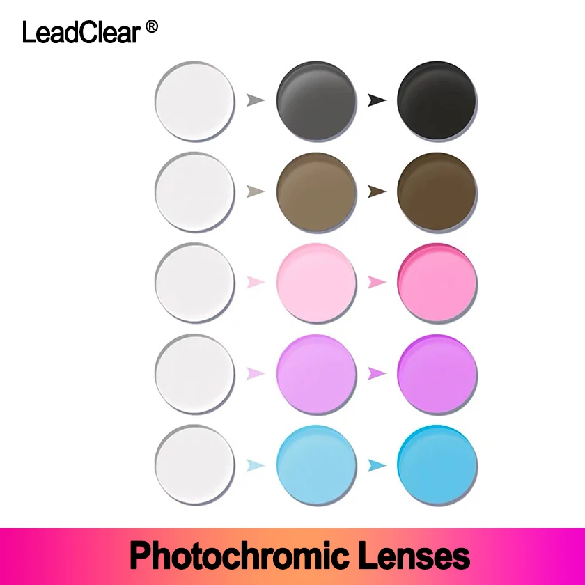 LeadClear Regėjimo Korekcijos Photochromic Optinis Recepto, Lęšiai, Akinių Rėmeliai, Lęšiai Asferiniai Trumparegystė Jautrus Šviesai Objektyvas 4