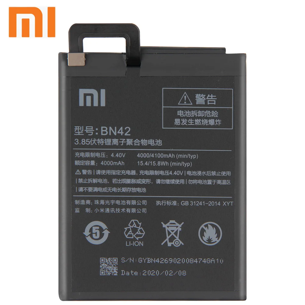 Xiao Mi Originalaus Telefono Baterija BN42 Už Xiao mi Redmi 4 Hongmi4 Redrice 4 Standartinės Versijos 4000mAh Su nemokamais Įrankiais 4
