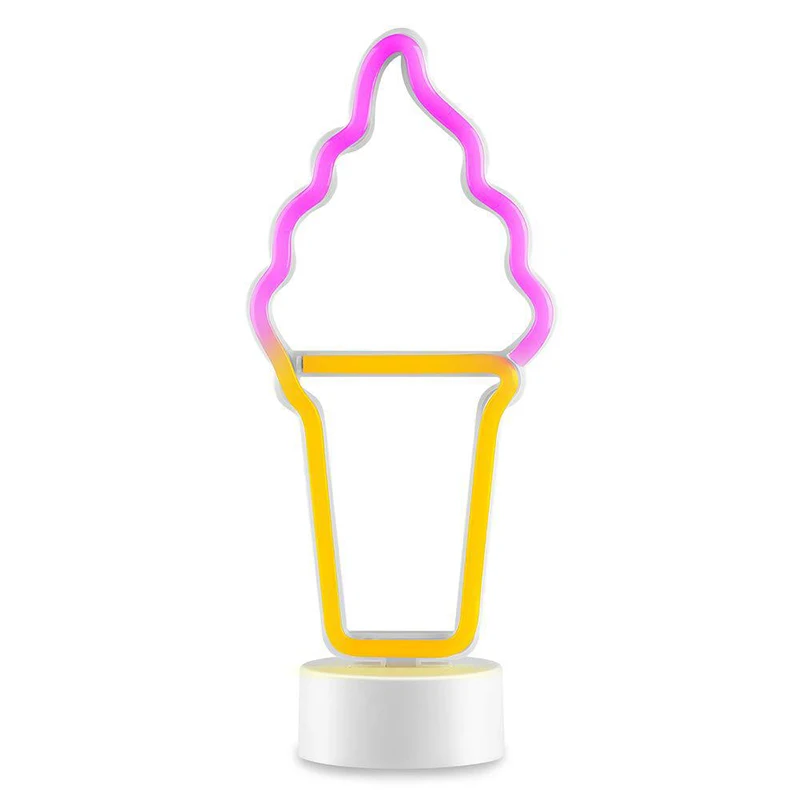 LED Neon Šviesos Ženklai Lempos Kūrybos Modeliavimo Popsicle Ledų Formos Naktį Žibintai ir Dekoro Stalo Parduotuvė Kambarį Namuose Dovanų Šalis 1