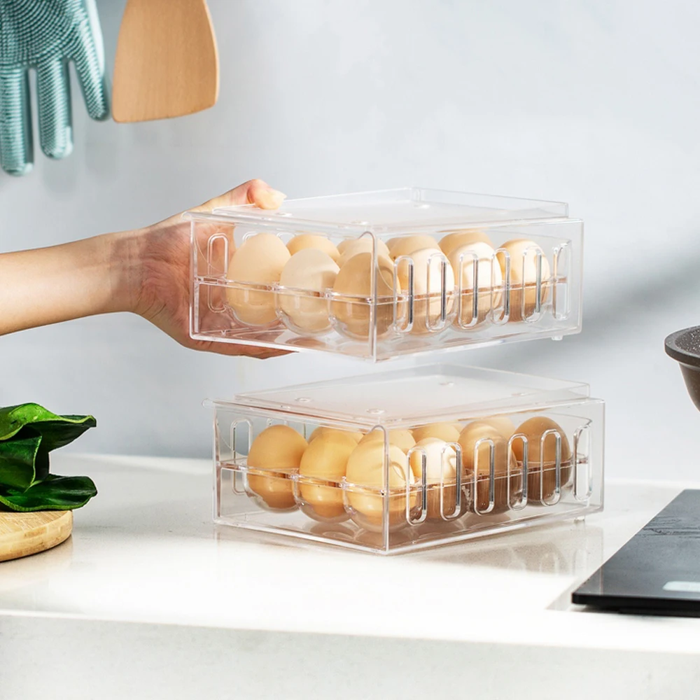 Šaldytuvas Maisto Produktų Laikymo Dėžės Organizatorius Šviežių Langelį, Stalčių Tipo Kiaušinių Dėžutės Saugojimo Bylos Kiaušinių Laikiklį Ant Kitos Virtuvės Reikmenys 5