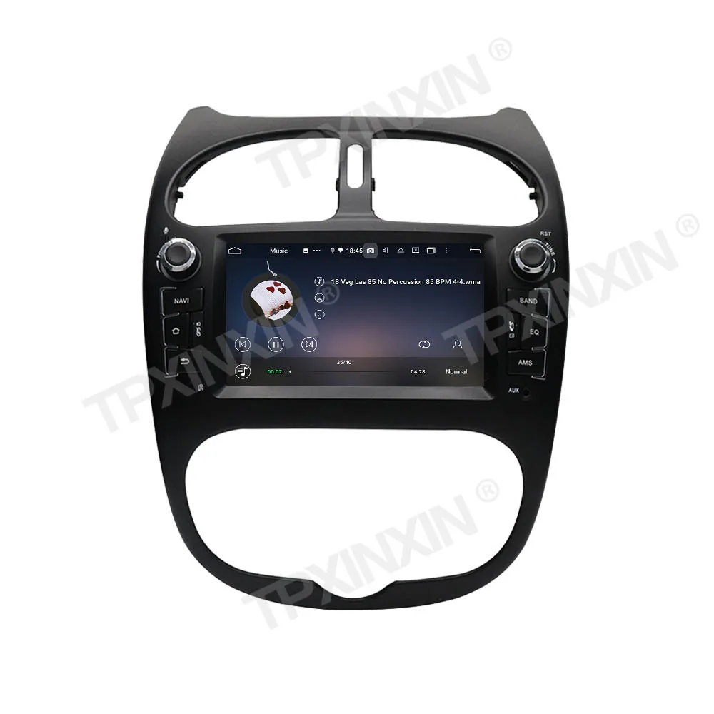 4+128G Už Peugeot 206 2000-2016 Android Automobilio Radijas Stereo Juosta recordr Multimedia vaizdo grotuvas GPS Navigaciją HeadUnit Carplay 1
