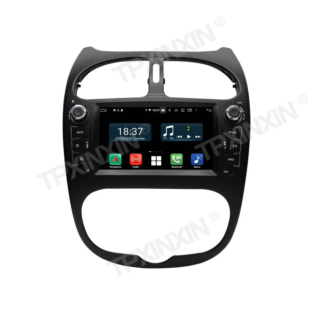 4+128G Už Peugeot 206 2000-2016 Android Automobilio Radijas Stereo Juosta recordr Multimedia vaizdo grotuvas GPS Navigaciją HeadUnit Carplay 5