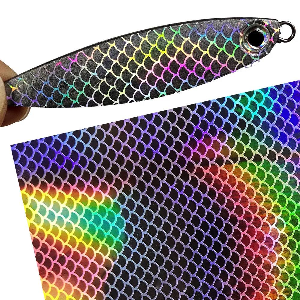 6pcs/daug 20X10cm Žvejybos Masalas holografinių Lipdukų žvynų Lipnios Plėvelės 