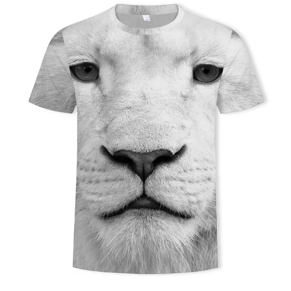 Vasarą, 2021, vyrai ir moterys, 3D atspausdintas kietas tigras, liūtas T-shirt O apykaklė patogi laukinių trumpomis rankovėmis T-shirt 5