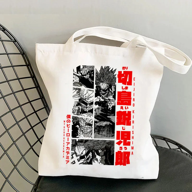 Mano Herojus akademinės bendruomenės Todoroki Dabi Bakugou Mha džiuto pirkinių krepšys krepšys, rankinė pakartotinai tote medvilnės maišelį nešti net sacolas 5