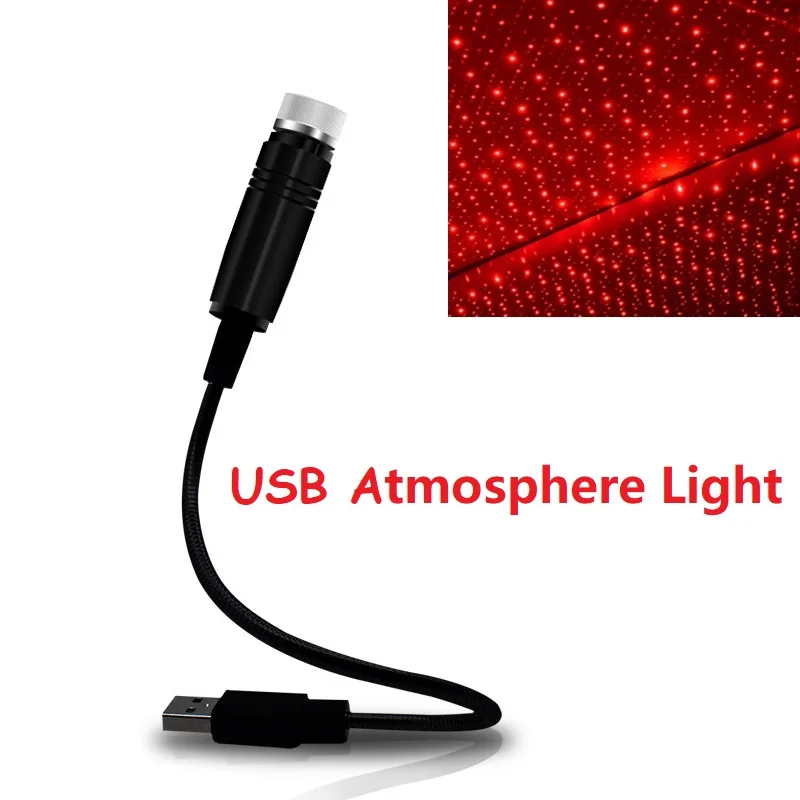 LED Automobilio Stogo Star Naktį Šviesos Projektorius Atmosfera Galaxy Lempa USB Dekoratyvinės Lempos, Kolonėlė Kelių Apšvietimo Efektai 1