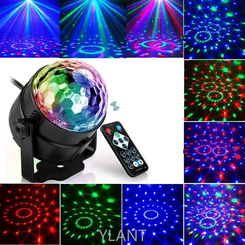 Garso Aktyvuotas Sukasi Diskoteka Kamuolys DJ Šalies Apšvietimas 3W LED RGB LED Scenos Šviesos Kalėdų, Vestuvių Garso Šalies Šviesos 7 Spalvų 4
