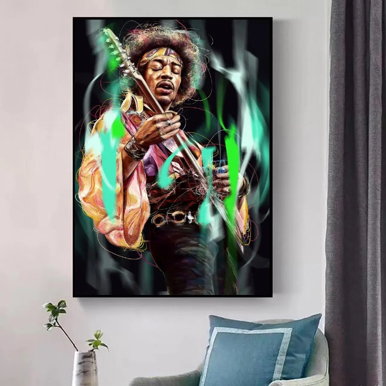 Jimi Hendrix Muzikos Dainininkė Meno Drobė Plakatas Spausdinimo Namų Dekoro Tapyba Be Rėmelio 1