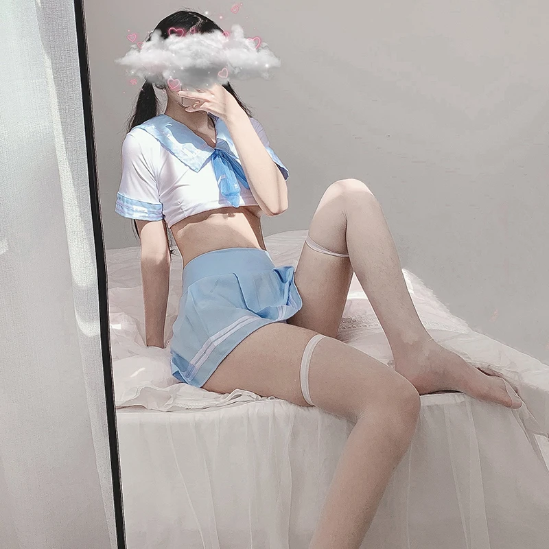 Mėlyna Mielas Moksleivė Sailor Vienodas Seksualus Vaidmuo Žaisti Apatiniai Nightdress Temptaion Puikus Japoniško stiliaus Erzinti Įdomus Saldus Z11Y 4