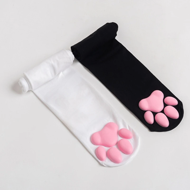 2021 naujas Japonų stiliaus mielas 3D kačių mėsos pagalvėlė cosplay per didelio kelio kojinės lolita moterų mados katės letena kojinės kojų 4