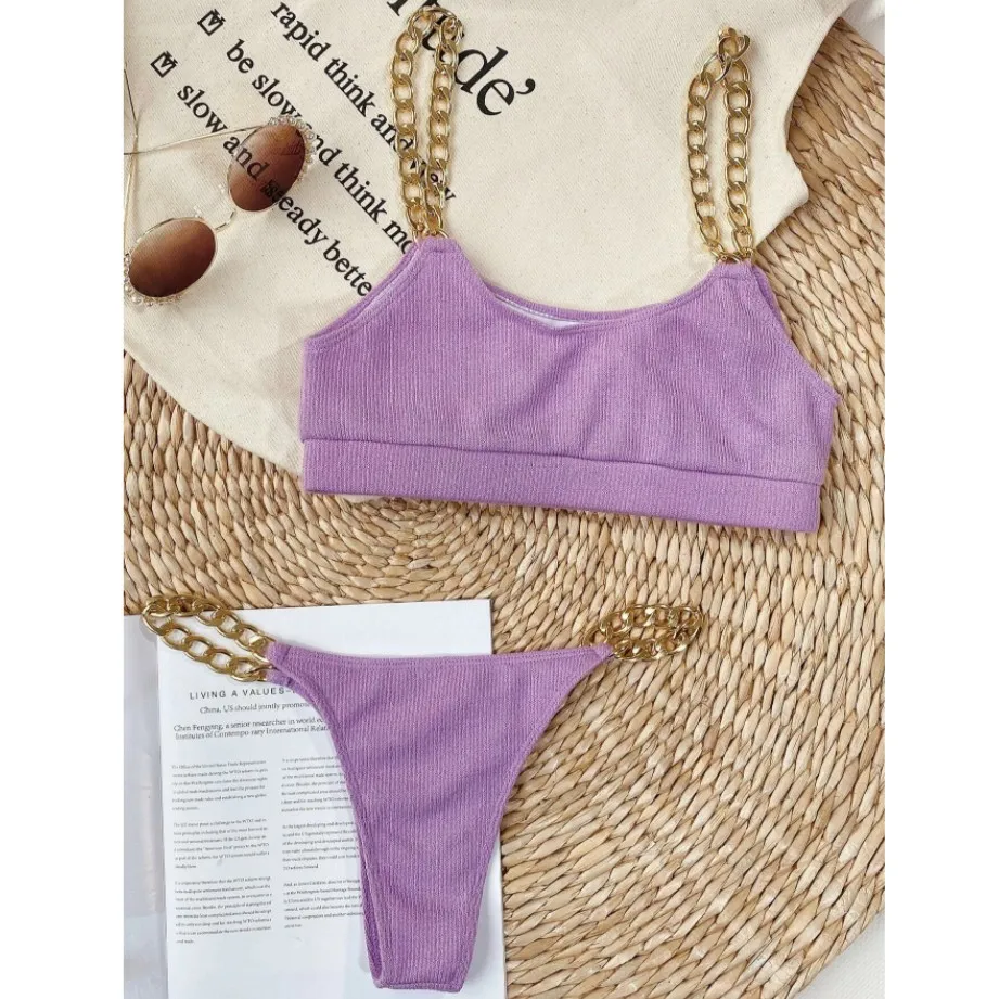 Grandinės, Dirželiai Dviejų dalių Bikini maudymosi kostiumėlis Mergaitėms Komplektus Vasaros Paplūdimio Maudymosi Kostiumą Tankini maudymosi Kostiumėliai, Thong 2