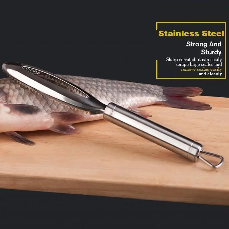 Rankinis Žuvų Grandymo Virtuvės Įrankiai 304 Nerūdijančio Plieno, Žuvų Scaler Valiklis Vadovas Grandymo Žuvų Svarstyklės Žuvies Peilis 4