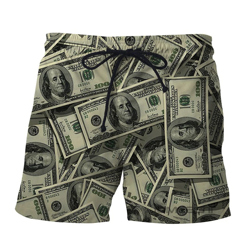 Šortai 2021 Naujas Vyrų 3D Atspausdintas Sporto Paplūdimio Kelnės, vyriški Streetwear Kvėpuojantis Dolerio Dizaino Mados Didelis Pinigų Kelnės 3